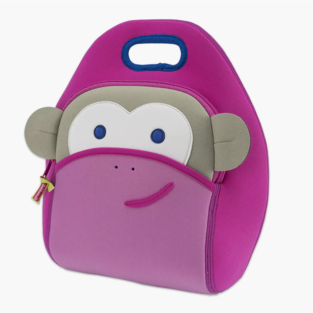 pink monkey kid lunch bag