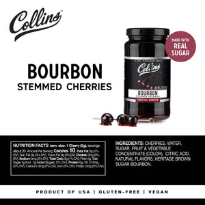 Bourbon Soaked Stemmed Cherries Cocktail Garnish 11 oz