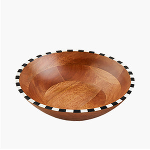 Checkered Mango Wood Bowl - Large