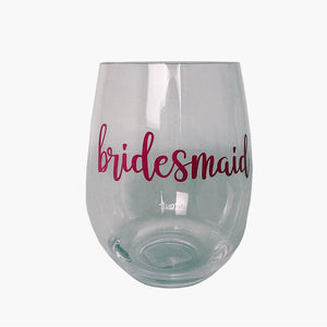 Bridesmaid Acrylic Wine Glass