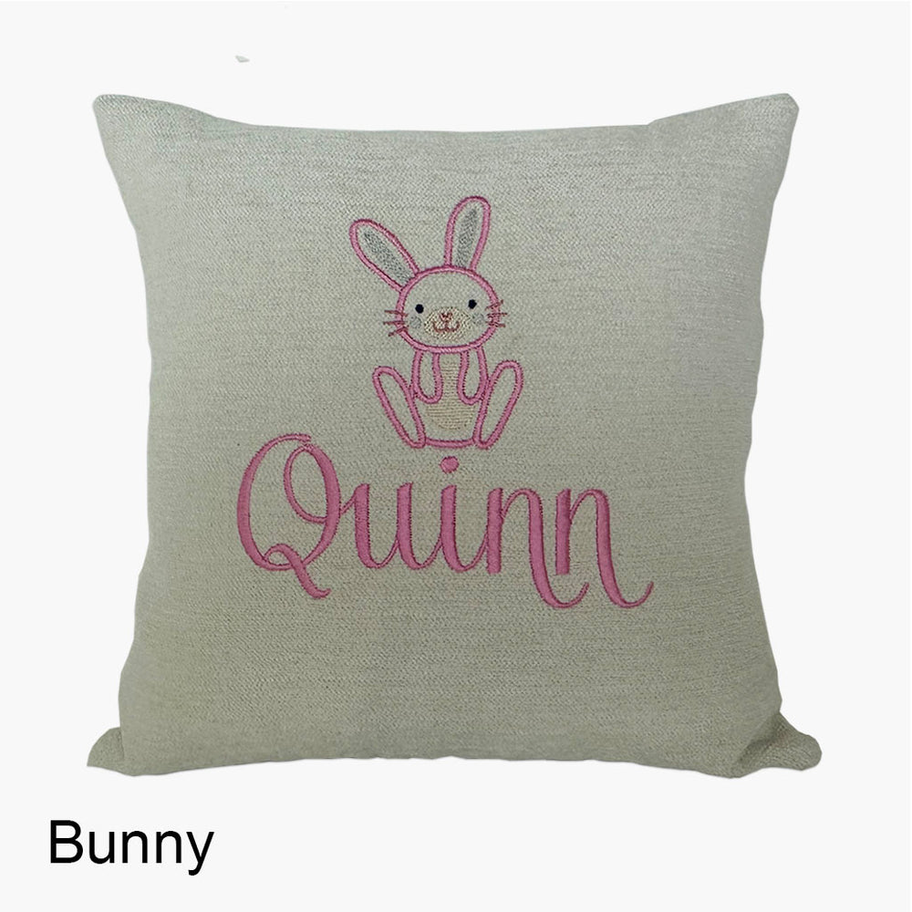 
            
                Load image into Gallery viewer, personalized embroidered bunny pillow
            
        