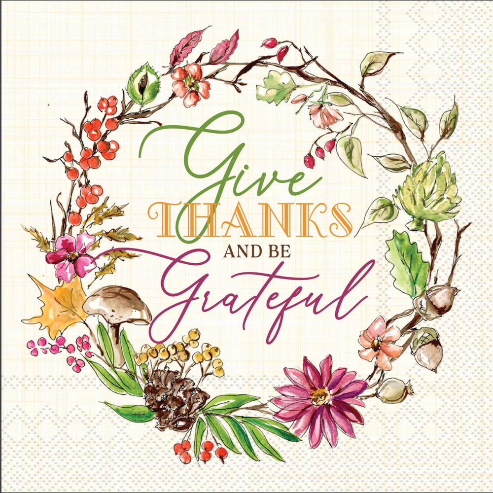 Give Thanks Be Grateful-Paper Cocktail Napkin Pack of 20