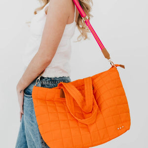 Day Dreamer Quilted Tote Bag: Blue