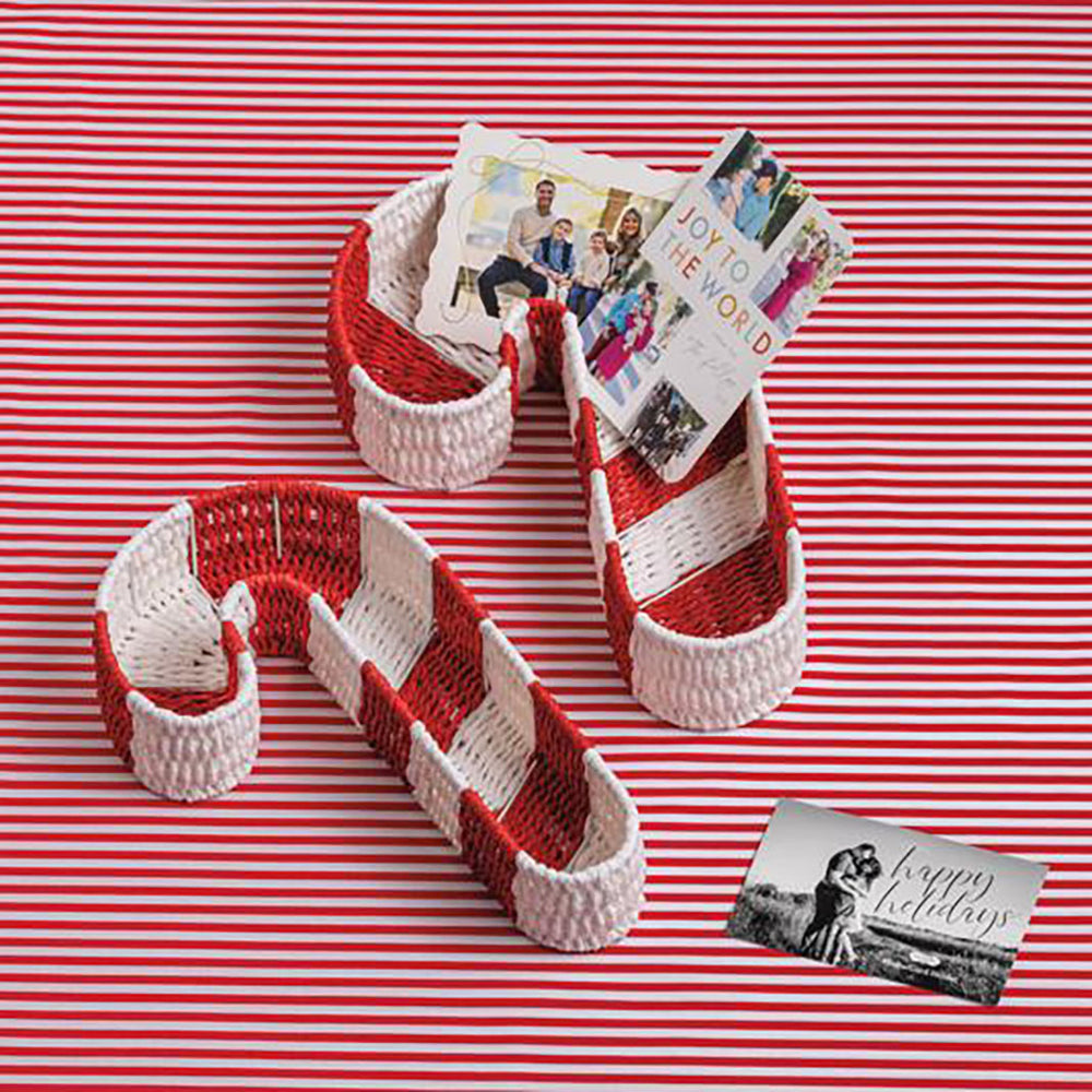 Candy Cane Woven Baskets