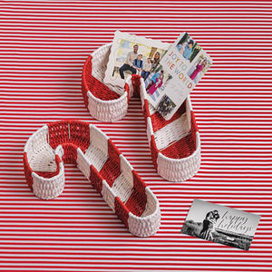 Candy Cane Woven Baskets