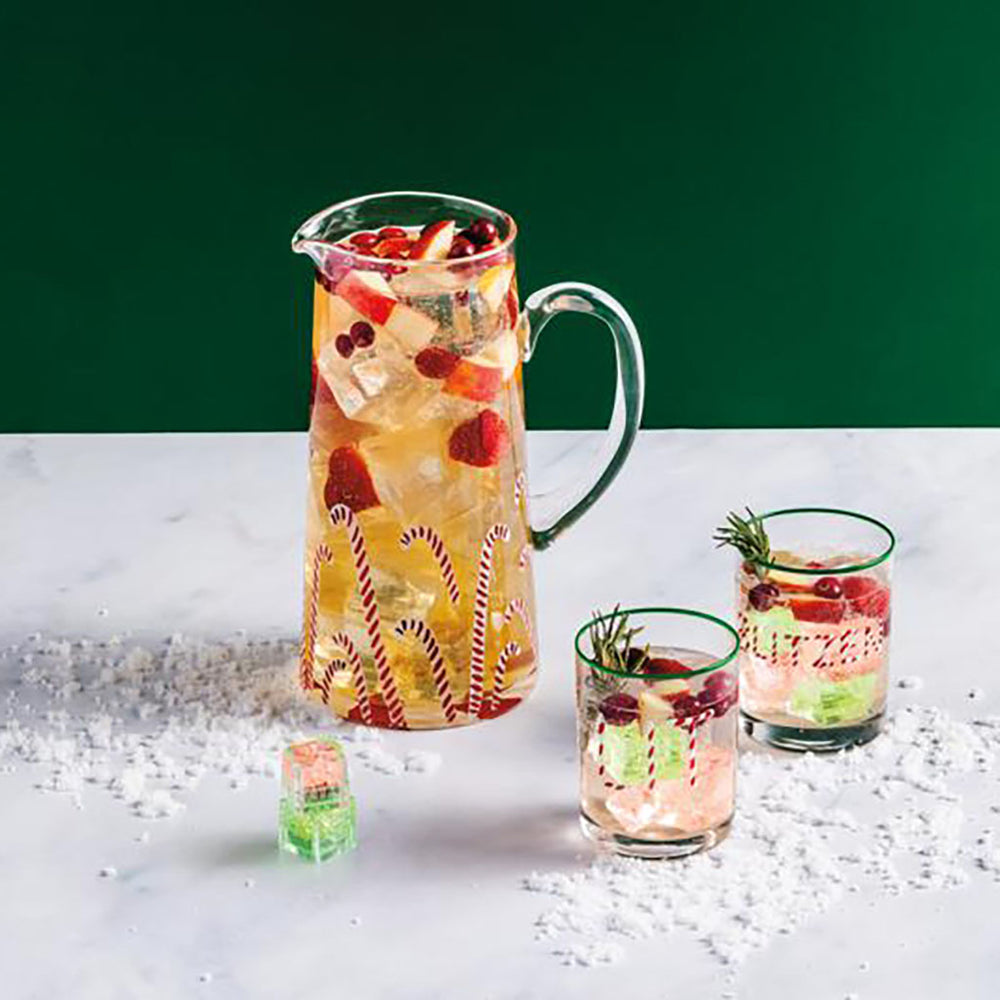 Candy Cane Glass Pitcher