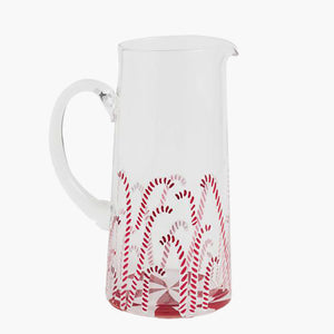 Candy Cane Glass Pitcher
