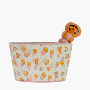 Pink Candy Corn Bowl & Spreader