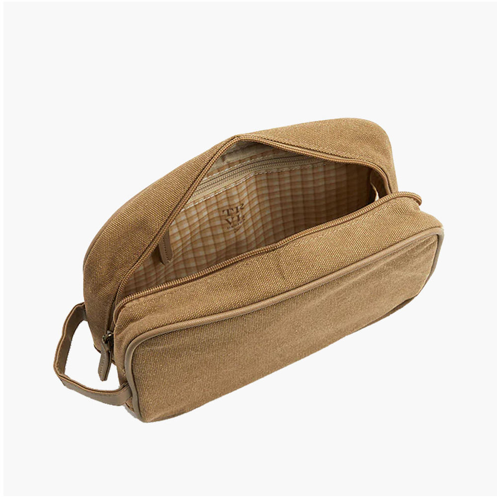 Coated Canvas Toiletry Bag - Hay