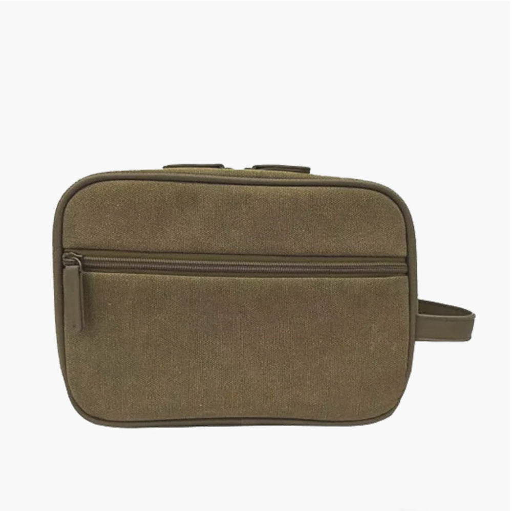 Coated Canvas Toiletry Bag - Hay