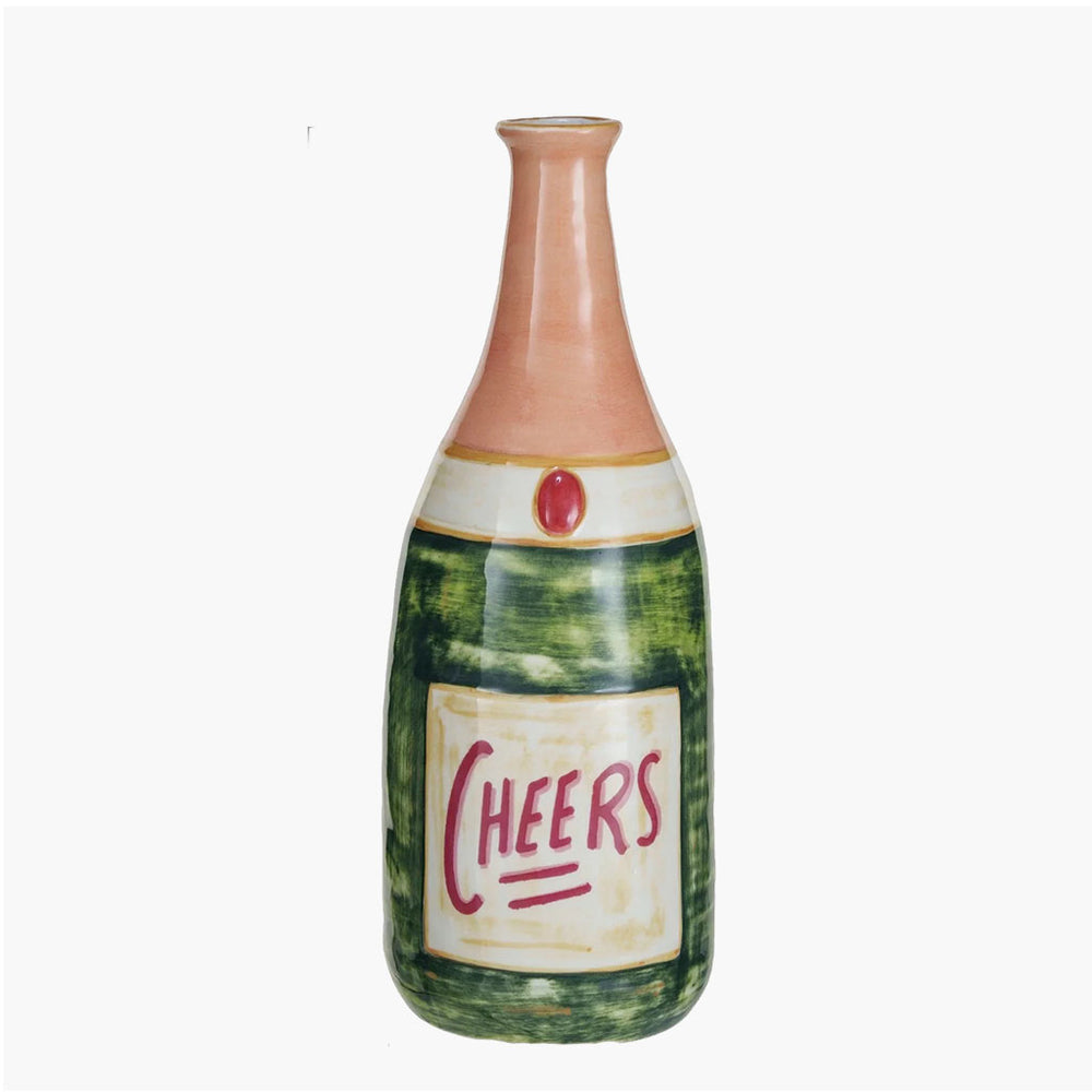 Champagne Bottle "Cheers" Vase