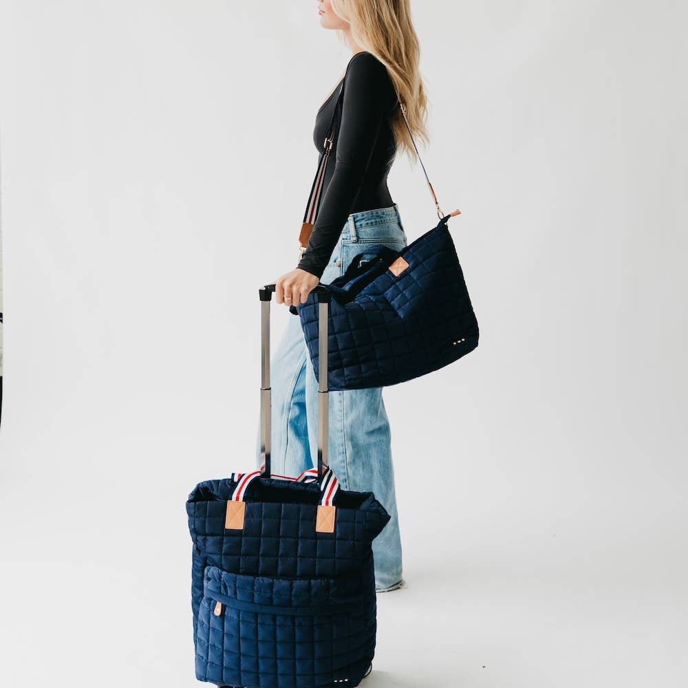 Tenley Quilted Tote Roller Bag: Tan