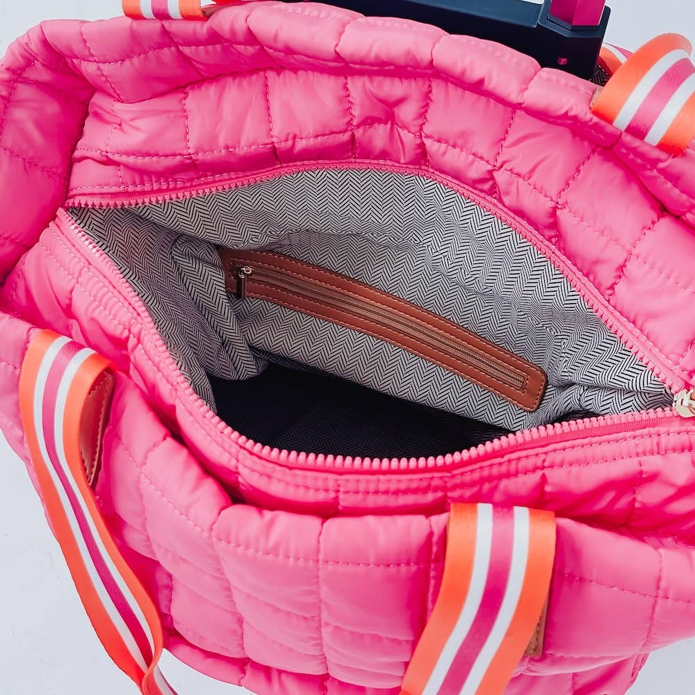 Tenley Quilted Tote Roller Bag: Navy