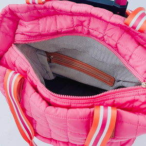 Tenley Quilted Tote Roller Bag: Tan