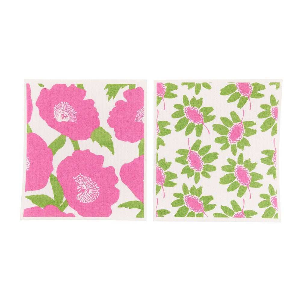 POPPIES PINK blu Cloths, set of 2