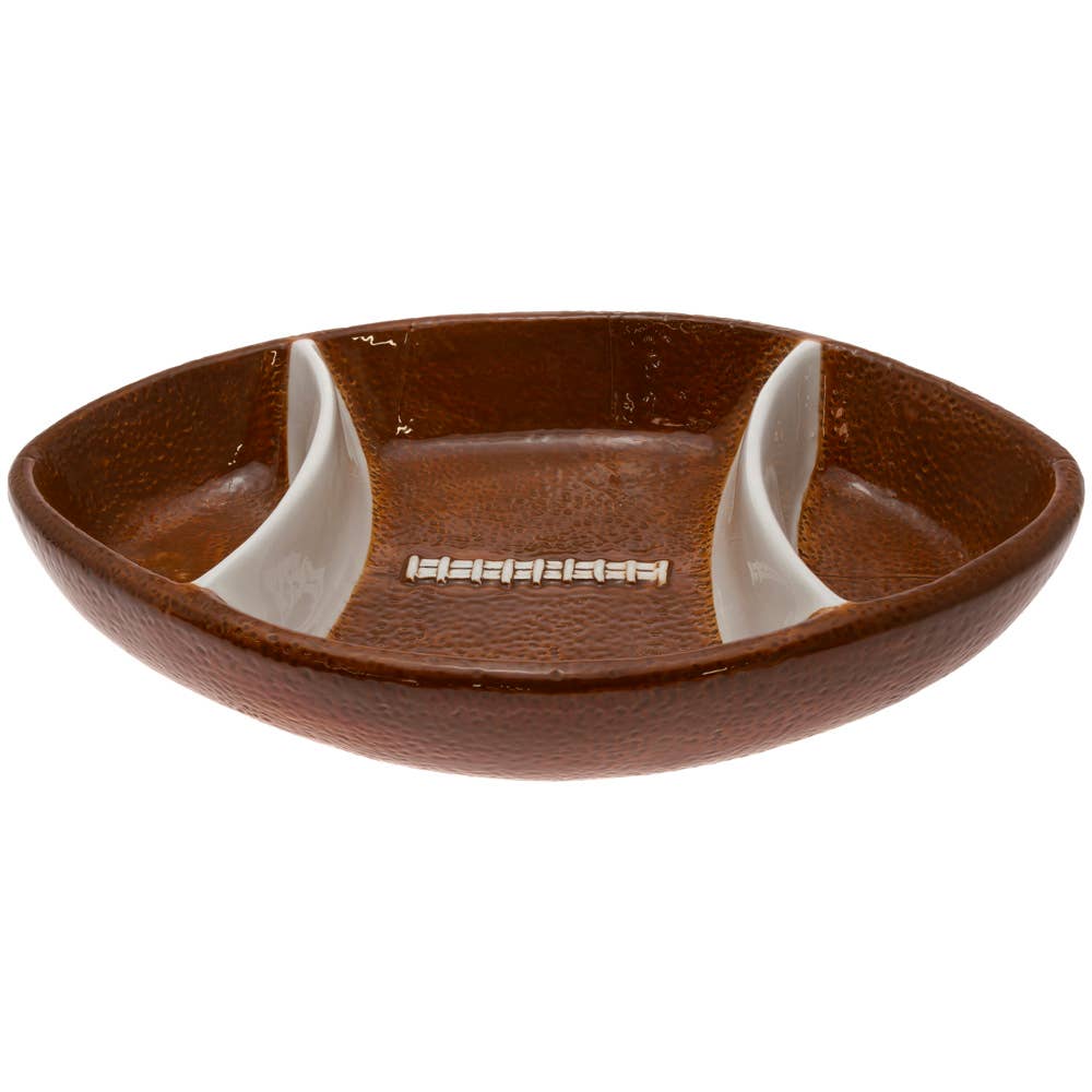 Football Chip Dip Ceramic Bowl