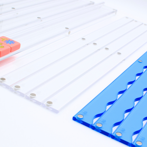 Wavy Acrylic Mahjong Racks | Many Colors | Magnetic Pushers: Multicolor