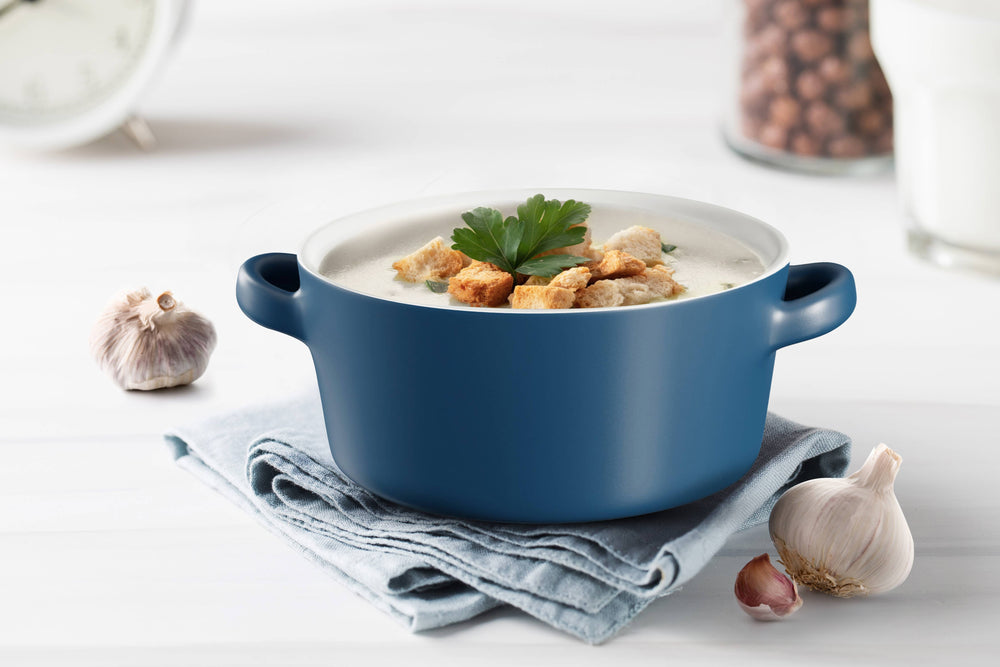 Kook Ceramic Stackable Soup Bowls, 23.6 oz, Set of 4: White