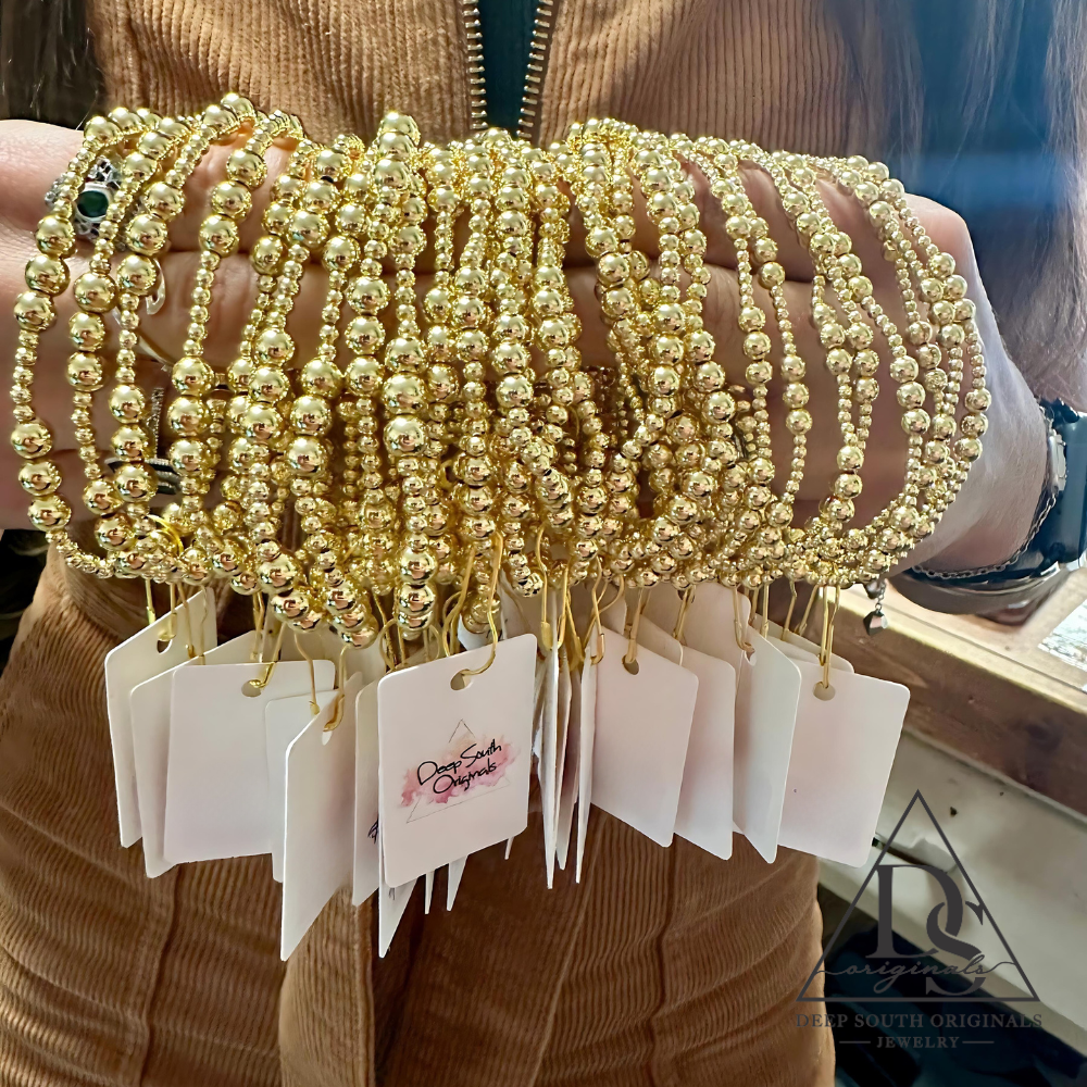 Grace 18k Gold Stretch Bracelet - single strand