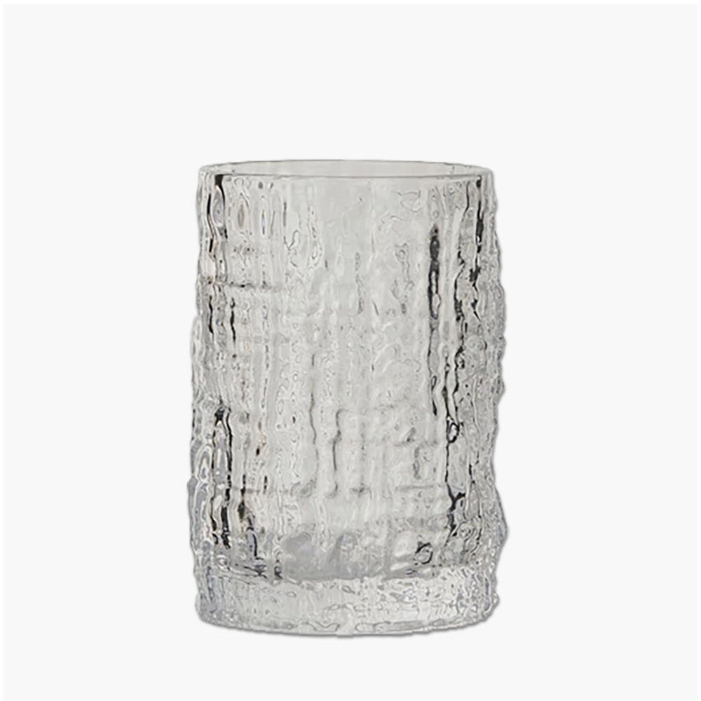 textured drinking glass