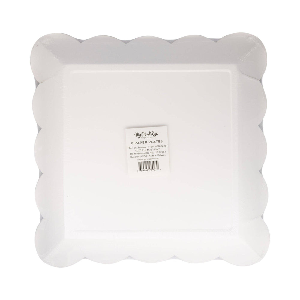 Rust Windowpane 10" Paper Plate