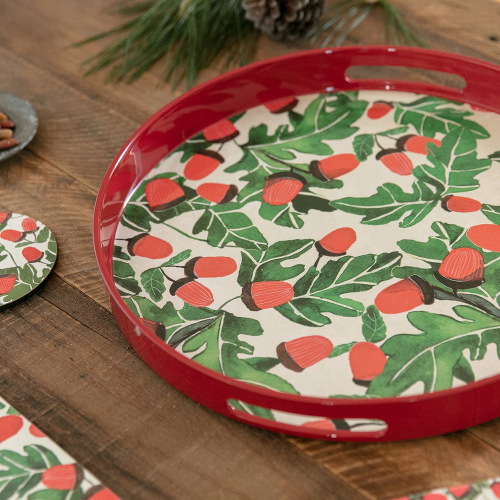 Holiday Acorns Tray