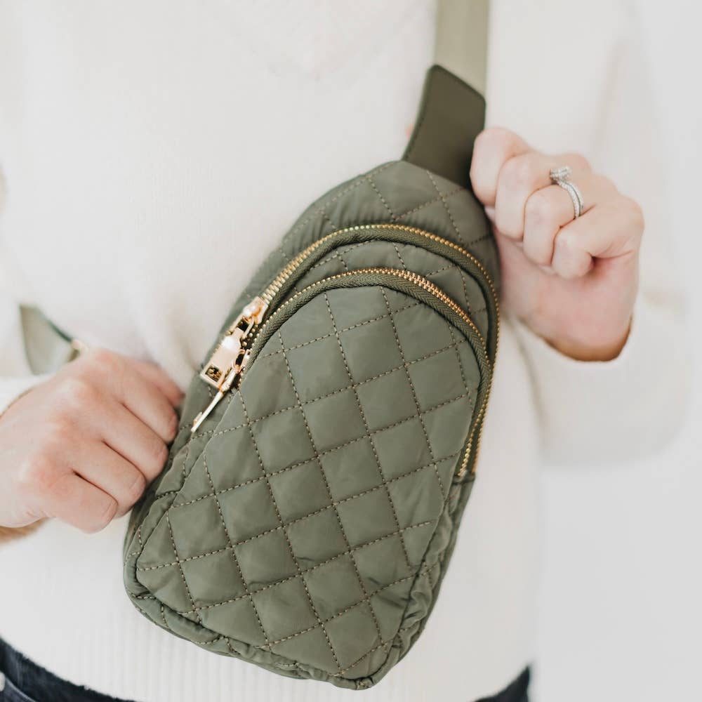 Puffer Bum Bag: Olive