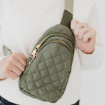 Puffer Bum Bag: Olive