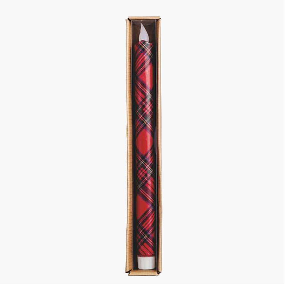 LED Tartan Taper Candle