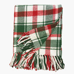 Green and Red Plaid Throw Blanket