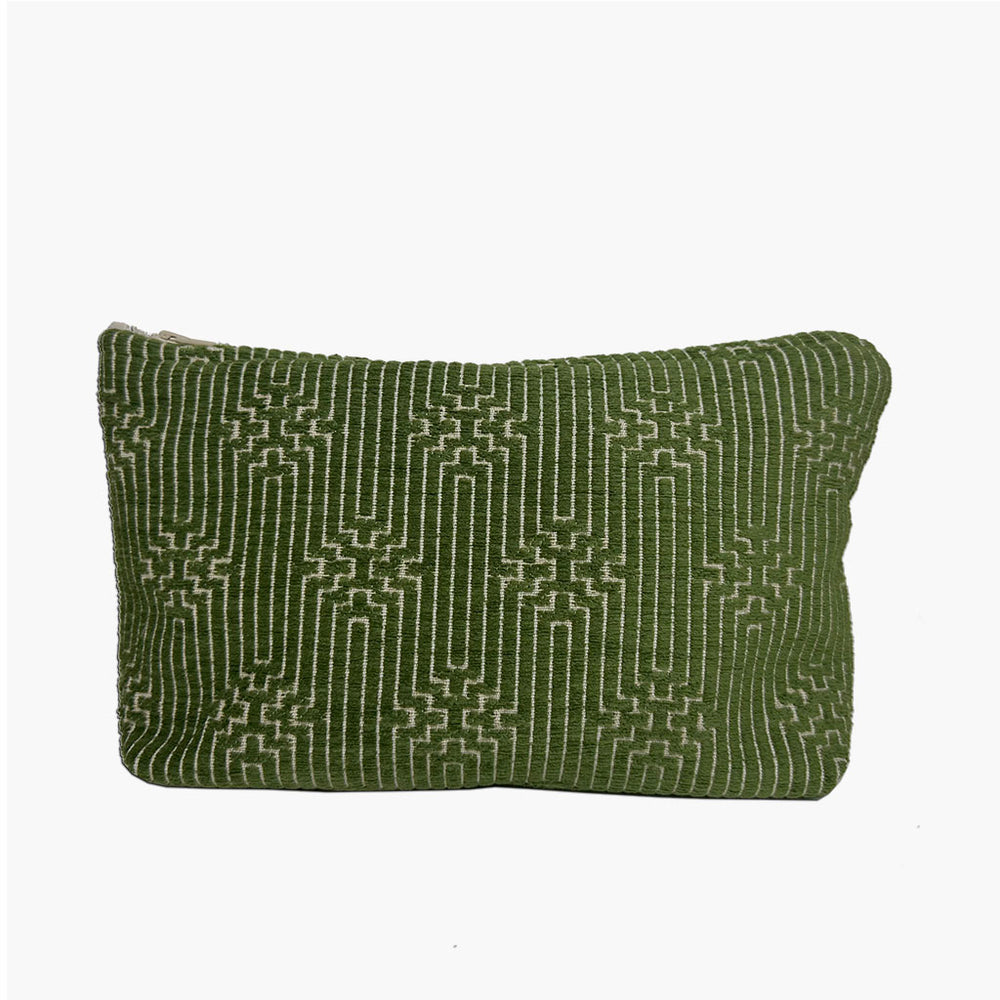 green fabric pouch