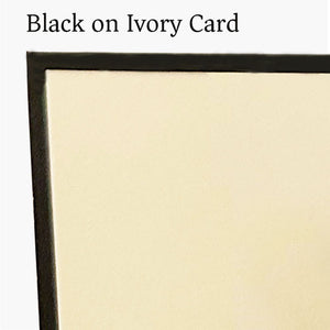 black border note card