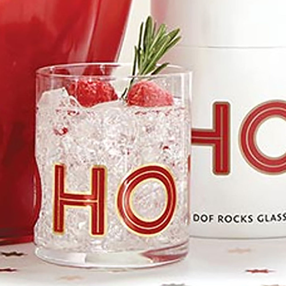 HO HO HO On The Rocks Glass