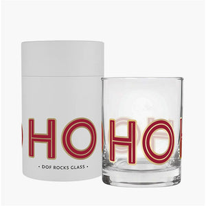 HO HO HO On The Rocks Glass