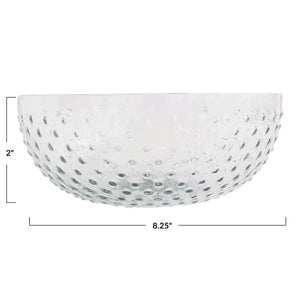 hobnail clear glass bowl