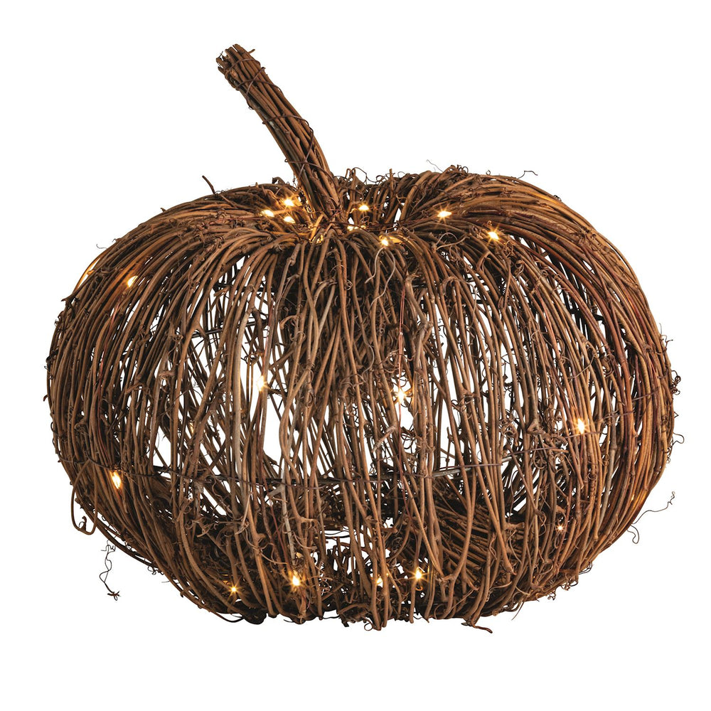 Light Up Rattan Pumpkin - Small