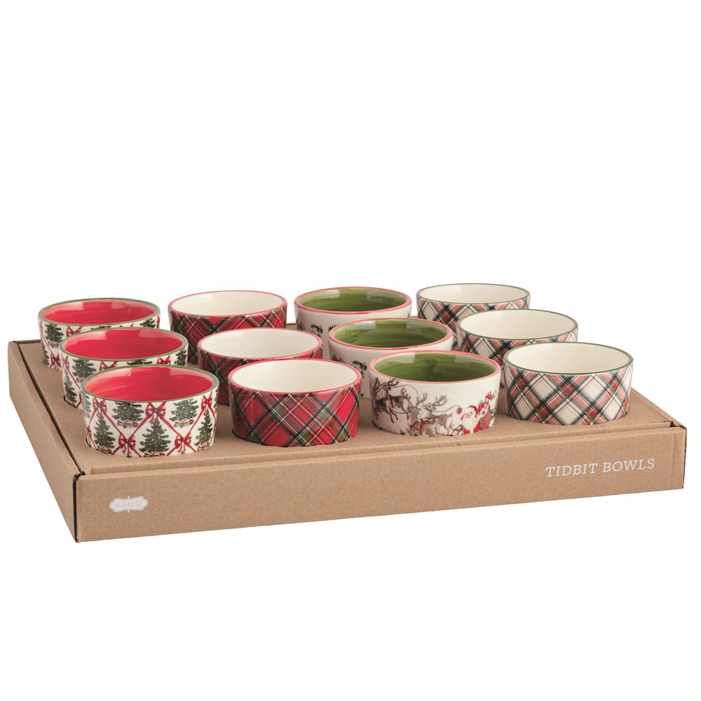 Tartan Christmas Tidbit Dishes