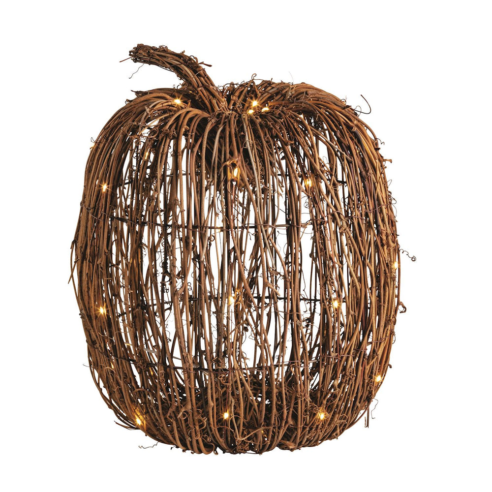Light Up Rattan Pumpkin - Large