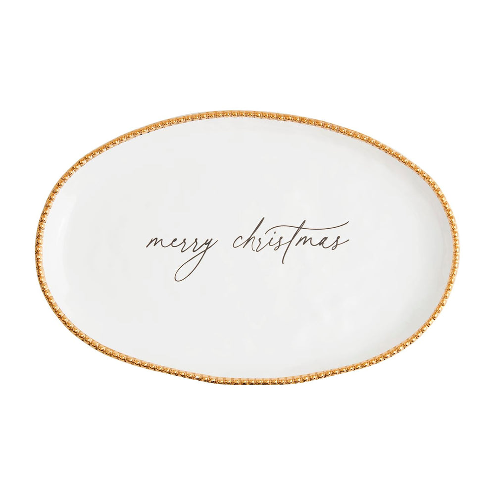 Christmas Gold Beaded Platter