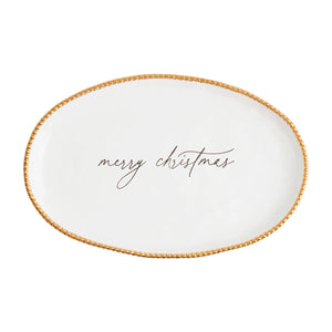 Christmas Gold Beaded Platter