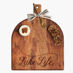 Acacia Bevel Board with Ribbon & Spreader - Lake Life