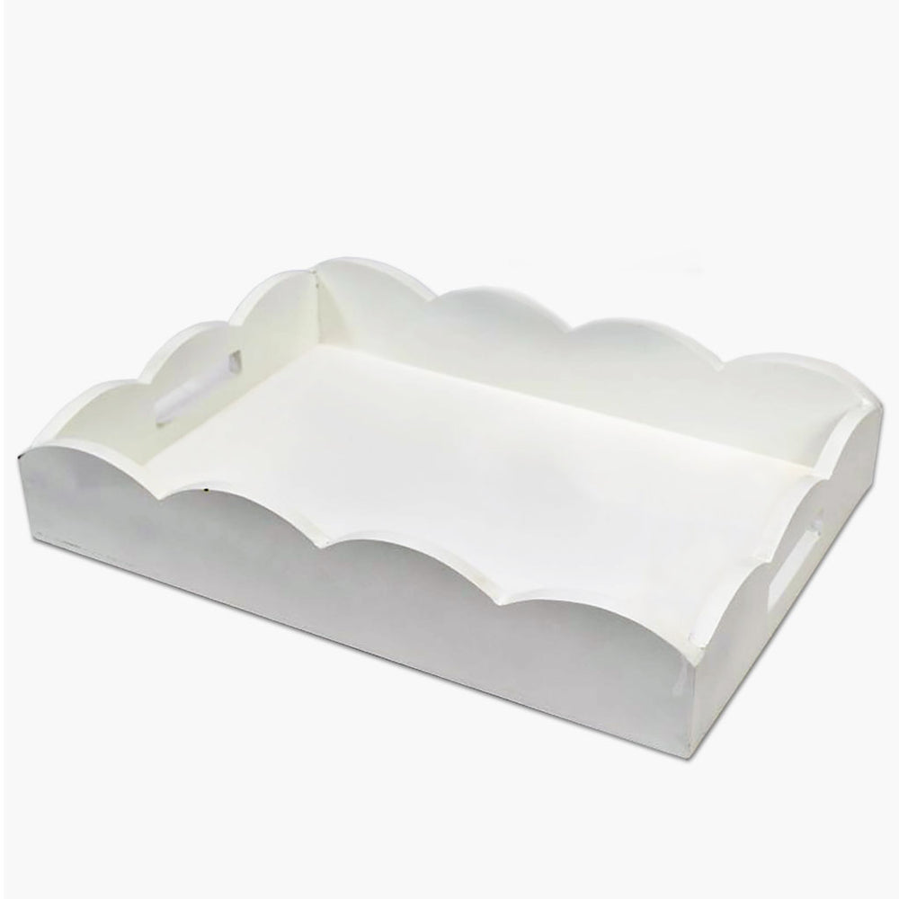 large white scallop tray