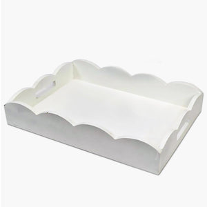 large white scallop tray