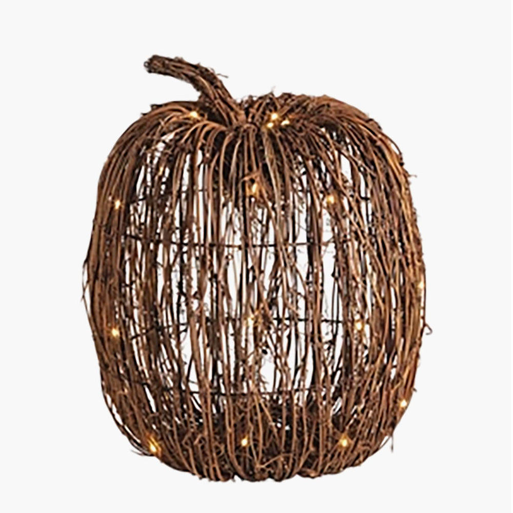 Light Up Rattan Pumpkin - Large