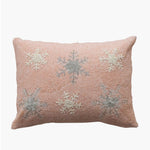 Lumbar Beaded Snowflake Pillow