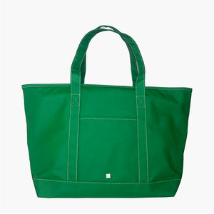 Coated Canvas Large Tote - Kelly Green