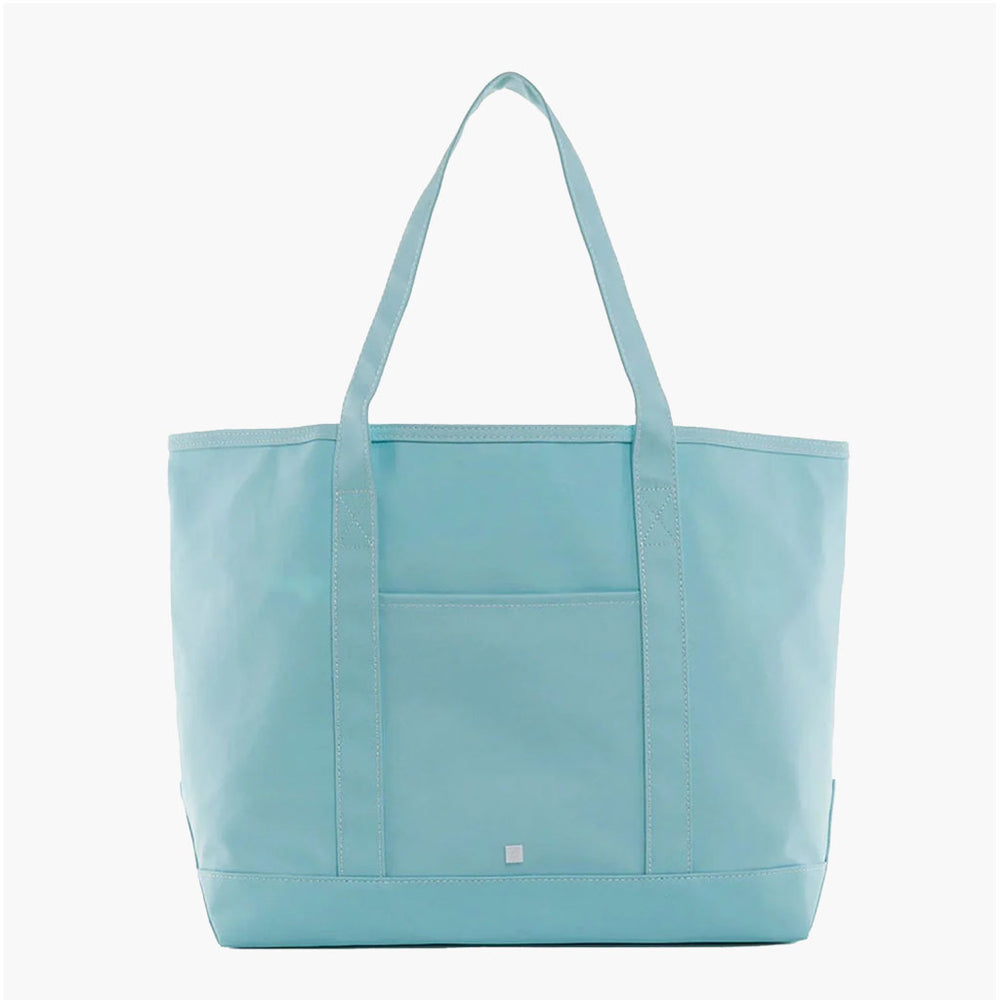 Coated Canvas Large Tote - Lake blue