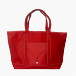 Coated Canvas Large Tote - Red