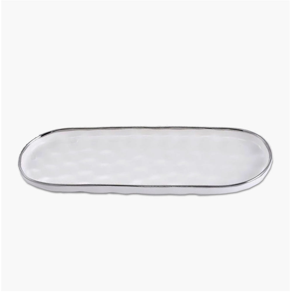 
            
                Load image into Gallery viewer, Medium Oval Tray With Silver Edge
            
        