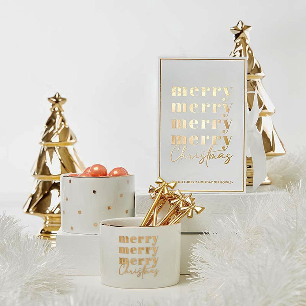 Holiday Gold Dip Bowl Set